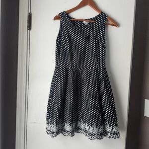 Black and White Polka Dot Dress w/ lace trim